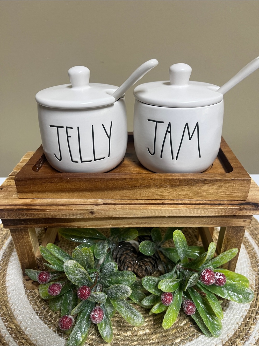 Rae Dunn Jam/Jelly Ceramic Jar Set